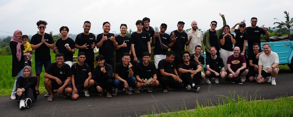 WOLKK team members in the rice fields of Bali
